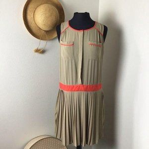 Hive & Honey- Drop Waist Sleeveless Pleated Dress
